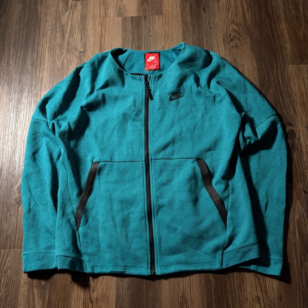 Nike Tech Fleece Full Zip Jacket Men's Size M Teal‎ Athletic Track Jacket